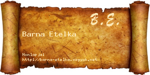 Barna Etelka névjegykártya